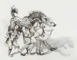 Diane Victor, A Hyena Skin of Doctors, lithograph on paper