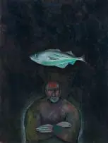 Breyten Breytenbach, Auto-Portrait "Nuit", oil on paper