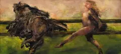 Karin Jaroszynska, Woman and Horse, oil on canvas