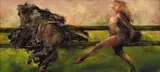 Karin Jaroszynska, Woman and Horse, oil on canvas