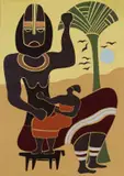 Lucky Sibiya, Mother Africa, screenprint on paper