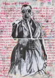 Lekau Matsena, How We Forgot, diptych, charoal, oil and collage on paper