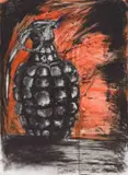 Senzo Shabangu, Faith, Believes, Power Within in Me, mixed media with charcoal on paper