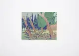 Alice Goldin, Jerusalem Treescape, screenprint on paper