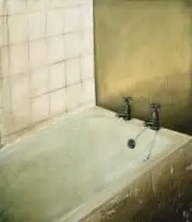 Michele Davidson, Bath and Tiles, oil and wax on Supawood