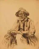 Dorothy Kay, Cape Fisherman, etching on paper