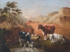 Frederick Timpson I'Ons, A scene near the Kariega River in the Albany District, Grahamstown, oil on canvas