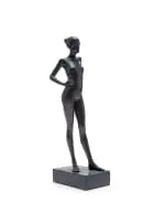 Anton Momberg, Girl Standing, Hands on Hips, Left Leg Forward, bronze, on a granite base