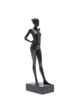 Anton Momberg, Girl Standing, Hands on Hips, Left Leg Forward, bronze, on a granite base