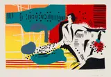 Marathon 36 by Walter Battiss, 1968, colour screenprint, offered Jul 2024
