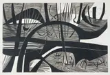Cecil Skotnes, Abstract Composition, woodcut on paper