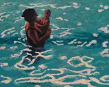 Ben Coutouvidis, Mother and Child, Long Street Bath, oil on canvas