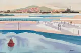 Betsy Fordyce, Durban Harbour, oil on canvas laid down on board