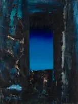 Nigel Mullins, Blue Abstract Composition, oil on paper
