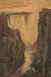 Gino (Giovanni) Fasciotti, Victoria Falls, watercolour on paper laid down on board