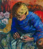 Hennie Niemann Snr, Woman Sewing