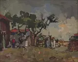 Agterbuurt Windermere (Neighborhood Windermere) by Gregoire Boonzaier, oil on board, offered Jul 2024