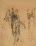 Frans Oerder, Study for Three Wise Men, charcoal on paper