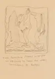 Alexis Preller, La Descente du Christ aux Limbes (The Descent of Christ into Limbo), pencil on paper