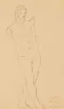 Alexis Preller, Athlete (sic) dit Pollux, Replique (sic) Antigone (Athlete known as Pollux, Replica Antigone), pencil on paper