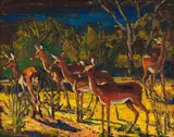 Impala by Zakkie Eloff, oil on board, offered Jul 2024
