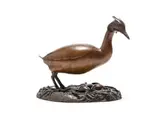David Tomlinson, Great Crested Grebe, bronze with a brown patina