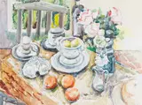 Erica Berry, Still Life Breakfast Table, watercolour on paper