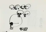 Robert Hodgins, Untitled (Skulls), ink on paper