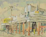 Bransom William Strapp, The Zepher Cafe, Prinsloo Street, Pretoria, watercolour on paper