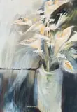 André Naudé, Still Life with Flowers in a Landscape, oil on canvas