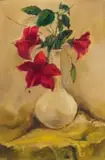 Jan Dingemans, Flowers in a Vase, oil on canvas laid down on board
