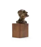 Danie de Jager, Old Man, bronze, on a wooden base