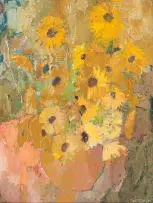 Sunflowers by Frank Spears, oil on board, sold Jul 2024