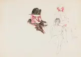 Robert Hodgins, Untitled (Man in Hat, Figure Studies), pencil and watercolour on paper