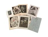 Gregoire Boonzaier, Studies and Linocut Prints, portfolio, twenty, linocuts and drawings on paper