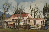 David Botha, Die Pienk Huis (The Pink House), oil on canvas laid down on board