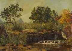 Ruth Prowse, River Landscape, oil on artist's board
