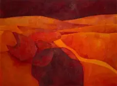 Fred Schimmel, Iron Mountain, oil on board