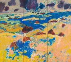 Andrew Verster, Islands, oil on canvas, six framed as one