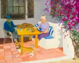 Marjorie Wallace, Breakfast on the Verandah, Onrus, oil on canvas