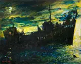 Walter Meyer, Ship in the Moonlight, oil on canvas