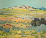 Piet van Heerden, Lente, Skaapkraal (Spring, Paddock), oil on board