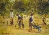 Adriaan Boshoff, Weeding Study No 7, oil on canvas laid down on board