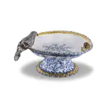Lucy Stuart Clark, Still Life, white and grey glazed stoneware with blue cobalt oxide and gold lustre detail