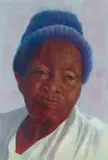 Gcina Sam Maduna, Portrait of Mmatote, 2023, oil pastel on paper