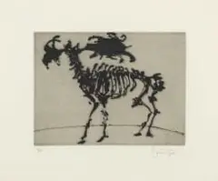 Moose's Skeleton by William Kentridge, 2002, etching on paper, sold Jun 2024
