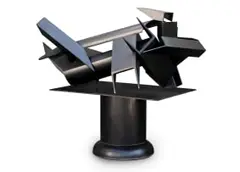 Reclining Figure by Edoardo Villa, painted steel, on a painted steel base, sold Jun 2024