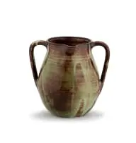 Linn Ware & Ceramic Studio, Green- and brown-glazed two-handled vase