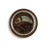 Esias Bosch, Brown-glazed stoneware plate with a fish motif