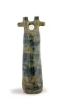 Hannah Massey, Blue Cigar, blue- and sage-glazed stoneware